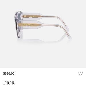 Dior Women's Oversized Clear light grey Sunglasses with Dark Lenses